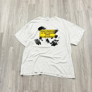 Vintage What Happens In The Garage Stays in The Garage Shirt Men's XL Gray 90s